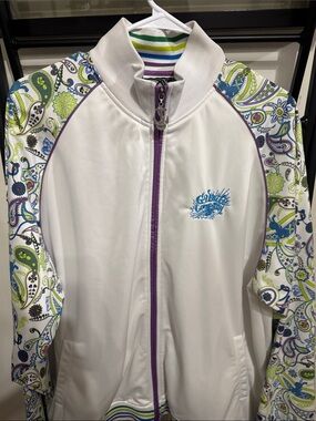 EGO White Performance Jacket with Multi-Color Paisley Sleeves